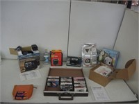 5"PORTABLE TV,PHONES,CASSETTE TAPES,CD CASES&MORE