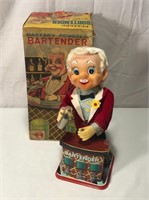 Vintage Tin Bartender In Box - Battery Operated