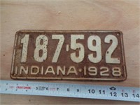 1928  INDIANA LICENSE PLATE