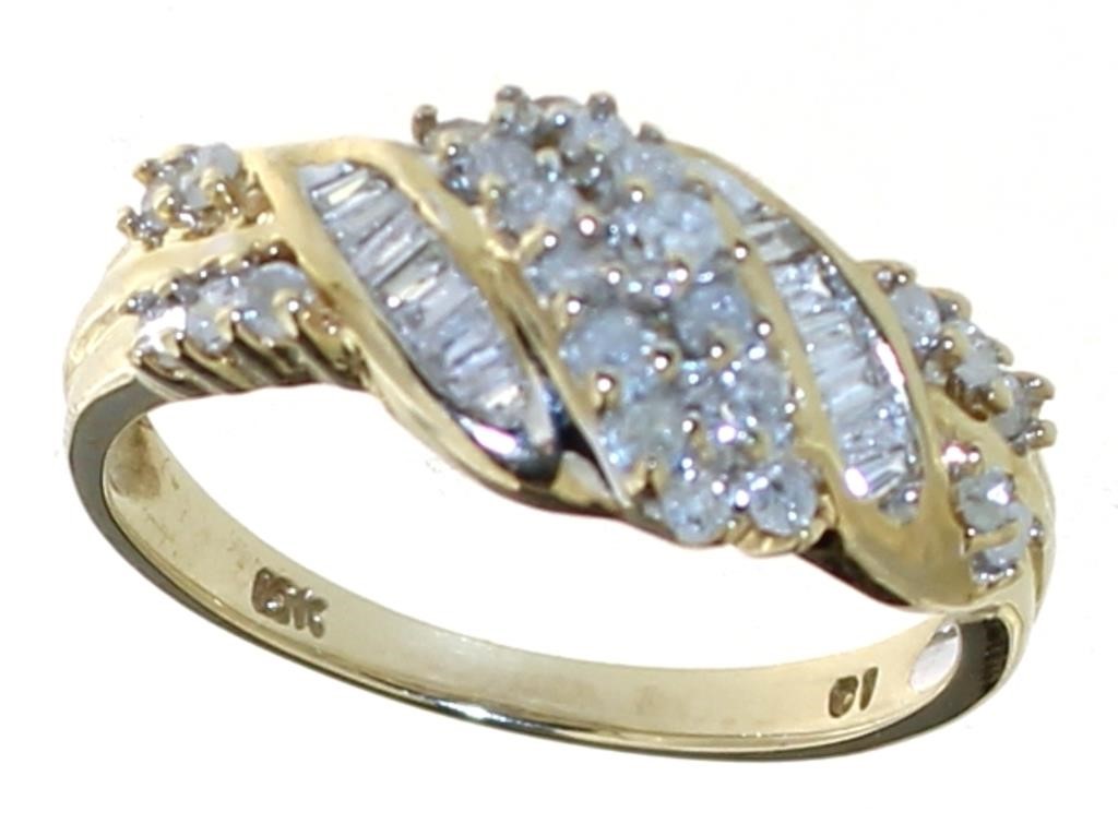 10kt Gold Brilliant 1/2 ct Diamond Wave Ring