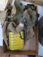 Vintage gas mask with pouch
