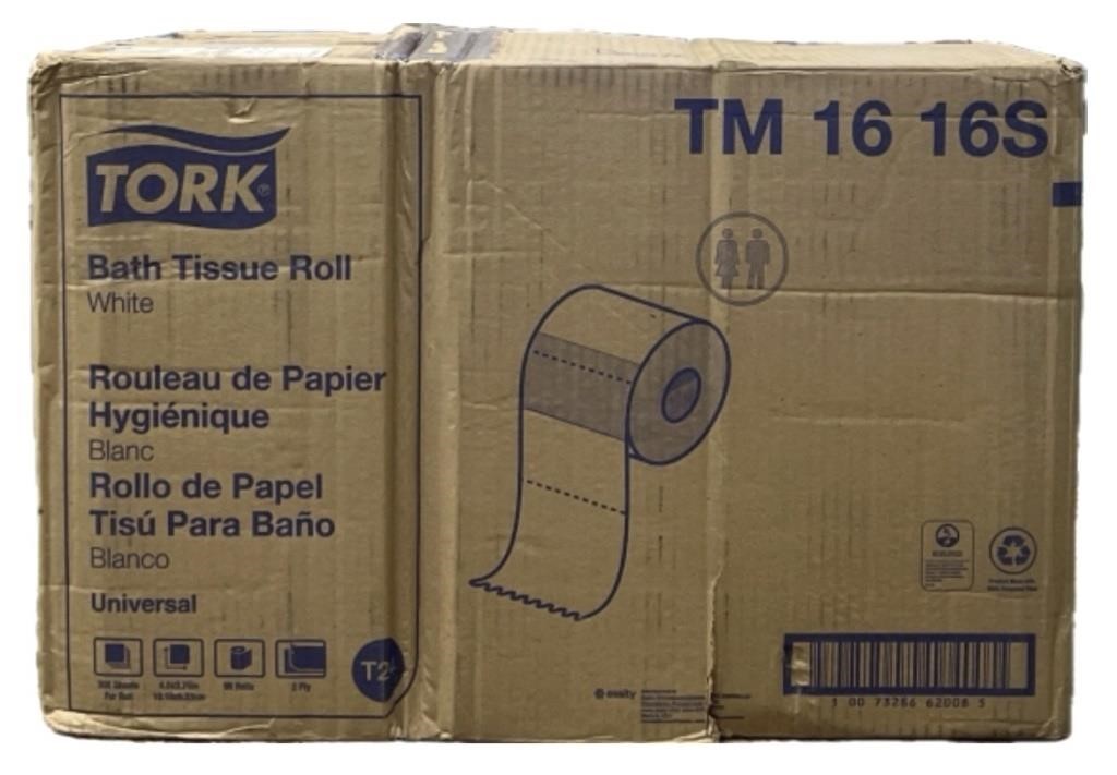 Case of TORK White Bath Tissue TM 16 16S