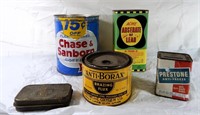 Vintage Lot of Advertising Tins Prestone Bank