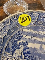 10 SPODE BLUE AND WHITE PLATES