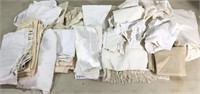 Lot of White Linens Tablecloths Fabric Napkins