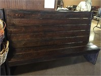 Large Rustic Pine Wood Bench (Left Bench)