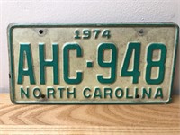 1974 NC License Plate AHC 948