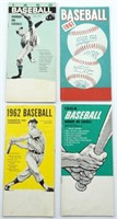 (4) 1960-'64 BASEBALL HANDBOOK/SCHEDULES