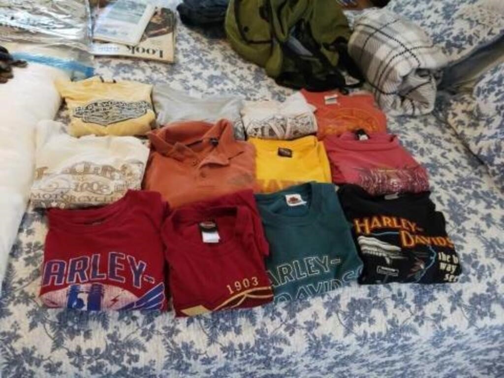 12  Harley Davidson t-shirts with issues Size