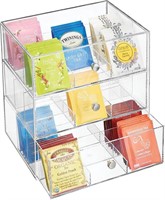 mDesign Plastic Tea Caddy Box Storage Container