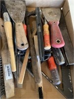 Tools, brushes, chisels, puddy knives etc....