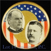 McKinley / Roosevelt campaign button w/ pictures