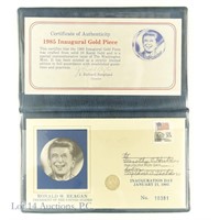 1985 Ronald Reagan Inauguration 10k Gold Piece