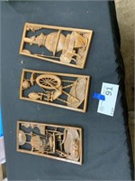 Misc. Wooden Wall Decorations- Lot of Three (3)