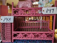 Pink Wicker Bathroom Set