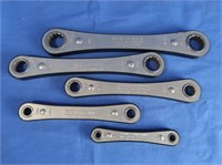 5 pcs Sears Craftsman Ratchet Wrenches-Double