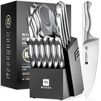 WIZEKA Kitchen Knife Set with Block, Dishwasher Sa