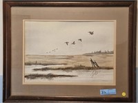 B. STITCHER WATERCOLOR OF DUCKS