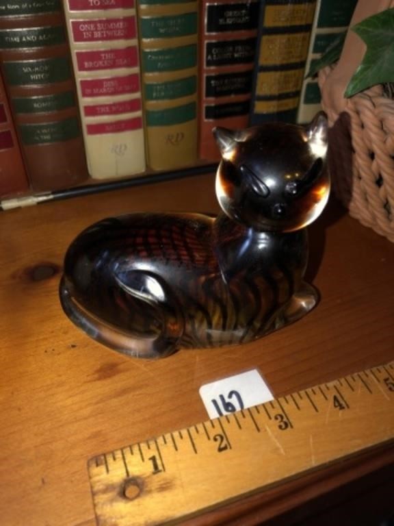 Glass Cat Paperweight