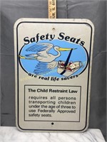 Metal safety seats sign