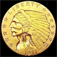 1911 $2.50 Gold Quarter Eagle CLOSELY