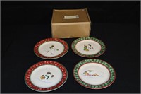 Longaberger Pottery Holiday Snack Plates With