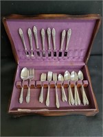 Community Silver Plated Flatware Set with Case