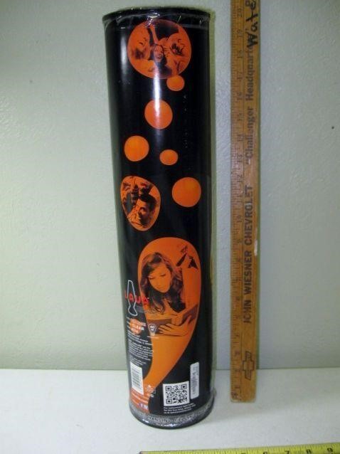 New Lava Hand Painted Glass Lamp Orange Groovy 17"