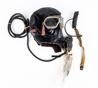 1960s USSR Flight Helmet, Throat Mic, & Mask