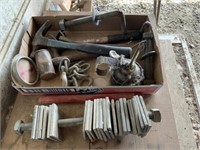 2 Hammers, Maul, Oil Can, 2 Pins, Misc