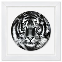 Robert Longo, "Tiger" Framed Limoges Porcelain Pla