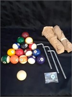 Pre owned pool ball set with brush