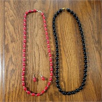 Red & Black Costume Necklaces & Earrings