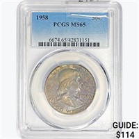 1958 Franklin Half Dollar PCGS MS65