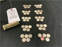 Roll of 50 Silver Dimes, Minted 1947 thru 1964