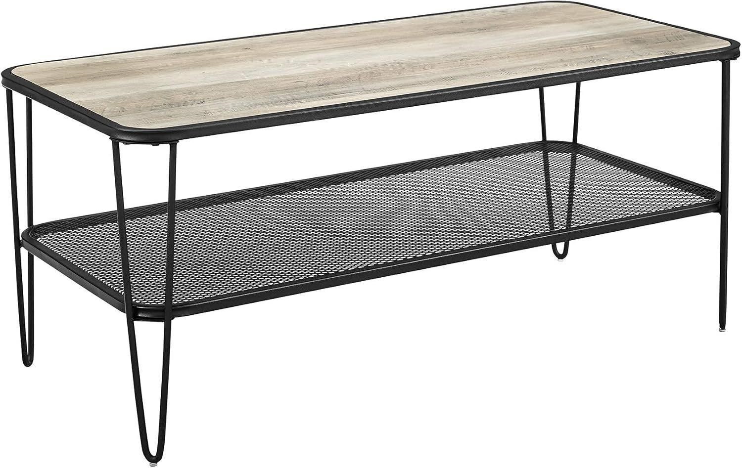 42” Urban Industrial Hairpin Leg Coffee Table Grey