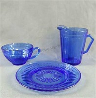 Depression Glass Hazel Atlas Aurora 3 pc. Set