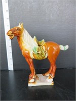ORIENTAL POTTERY TANG 7" HIGH HORSE FIGURE