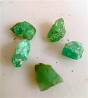 5 Canadian Green Jade Nuggets, Rough Cut, Create