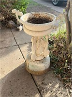 ANTIQUE BIRD BATH, (3 PC ASSEMBLY) TOP 2 PCS