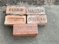 (5 PCS) BRICKS FROM TEXAS BRICK MAKERS-