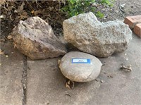 GROUPING OF 3 LARGE STONES FOR YARD DECOR