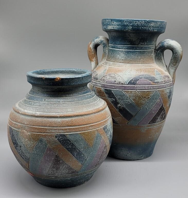 (2) Medium Sized Pottery Vases