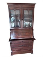 WALNUT VICTORIAN 2 PC SECRETARY