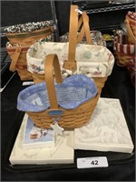 Pair Of Longaberger Baskets & 6 Cookie Molds.