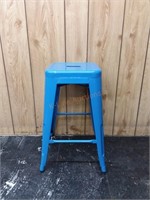 Blue Metal Stool