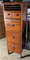 Vintage 5 Drawer Tall Mahogany Storage Cabinet