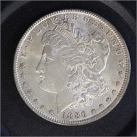 US Coins 1886 Morgan Silver Dollar, circulated
