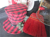 Christmas Serving Trays, Top Hat, Broom