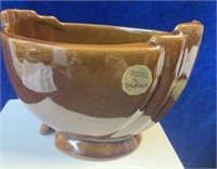 Frankoma Brown Glazed Art Deco Planter Pot